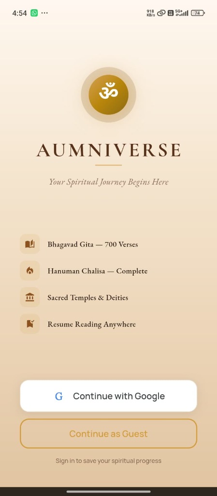 Onboarding & Spiritual Landing Page