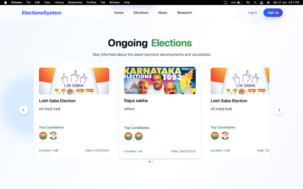 Ongoing Elections Grid Slider